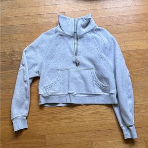 Lululemon Gray Cropped Quarter Zip Scuba